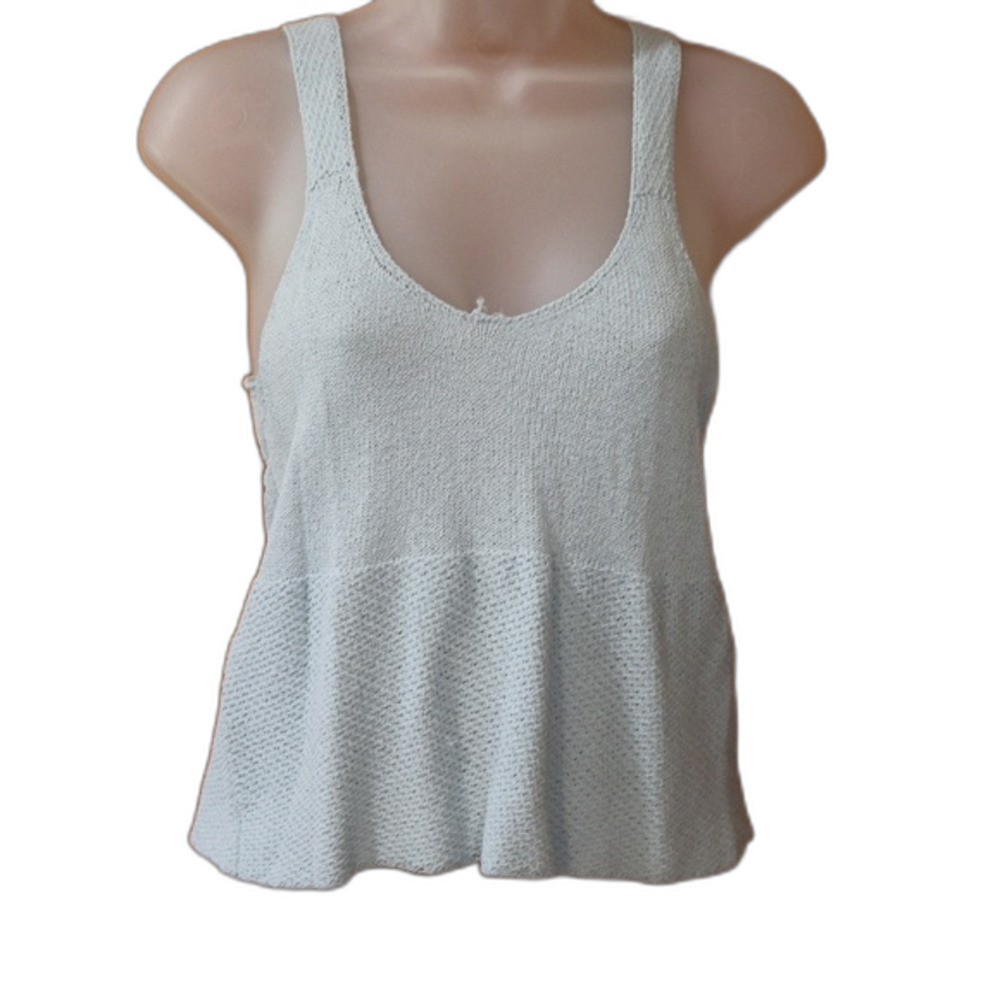 Vintage Powder Blue Knit Tank Top Unbranded No Tags Small